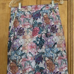 H&M Pink Purple Floral Pencil Skirt
